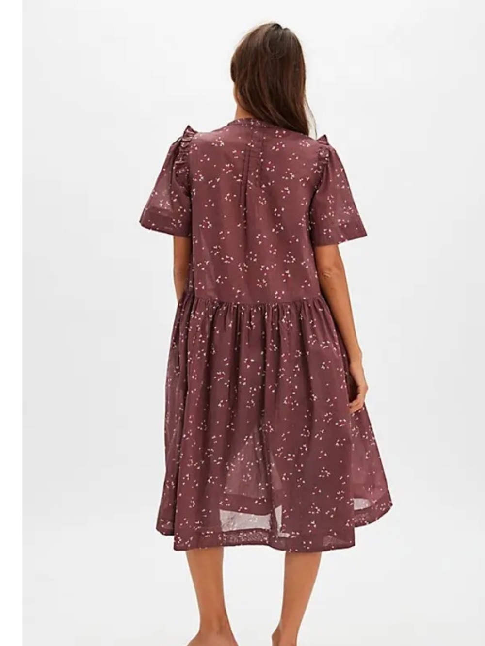 NWT Free People Bella Mae Midi Dress Boho Floral Prairie Cottagecore DusterFlowy - Picture 4 of 8
